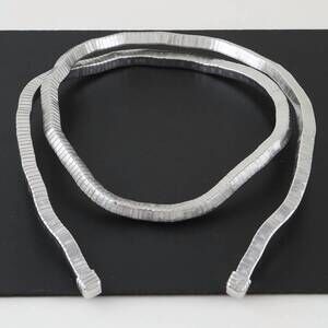 NEW 3AM BY H&D ACCESSORIES women's abstract box chain wrap choker necklace in si